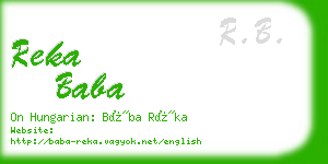 reka baba business card